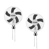 2 x CYCLONE 16" WALL FANS - 3 Speed Oscillating Fan Grow Room, Home, Office 40w